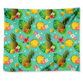 Blue Aloha Pineapple Pattern Print Tapestry