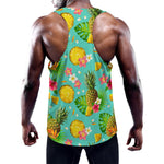 Blue Aloha Pineapple Pattern Print Training Tank Top