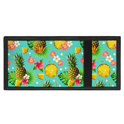 Blue Aloha Pineapple Pattern Print Trifold Wallet
