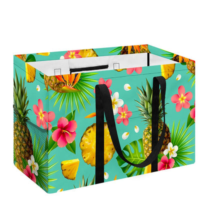 Blue Aloha Pineapple Pattern Print Utility Tote Bag