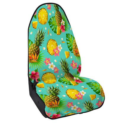 Blue Aloha Pineapple Pattern Print Waterproof Car Seat Cover