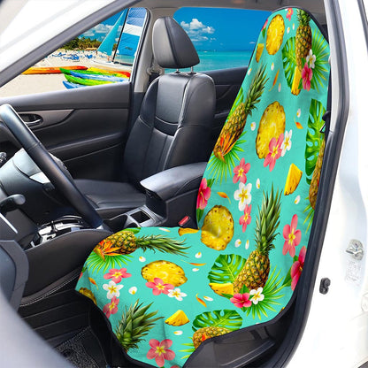 Blue Aloha Pineapple Pattern Print Waterproof Car Seat Cover
