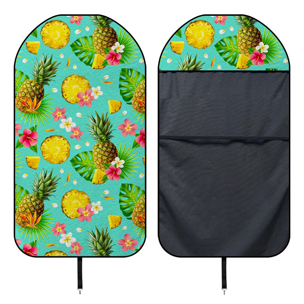 Blue Aloha Pineapple Pattern Print Waterproof Car Seat Cover