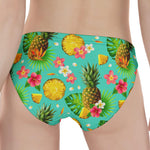 Blue Aloha Pineapple Pattern Print Women's Panties