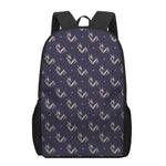 Blue And Beige Mantis Pattern Print 17 Inch Backpack