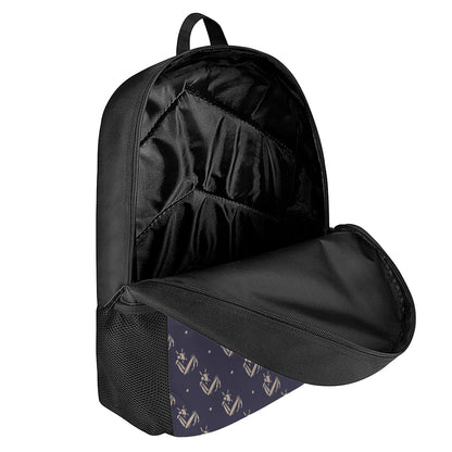 Blue And Beige Mantis Pattern Print 17 Inch Backpack
