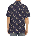 Blue And Beige Mantis Pattern Print Aloha Shirt