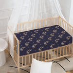 Blue And Beige Mantis Pattern Print Baby Crib Sheet