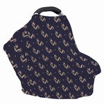 Blue And Beige Mantis Pattern Print Baby Seat Cover