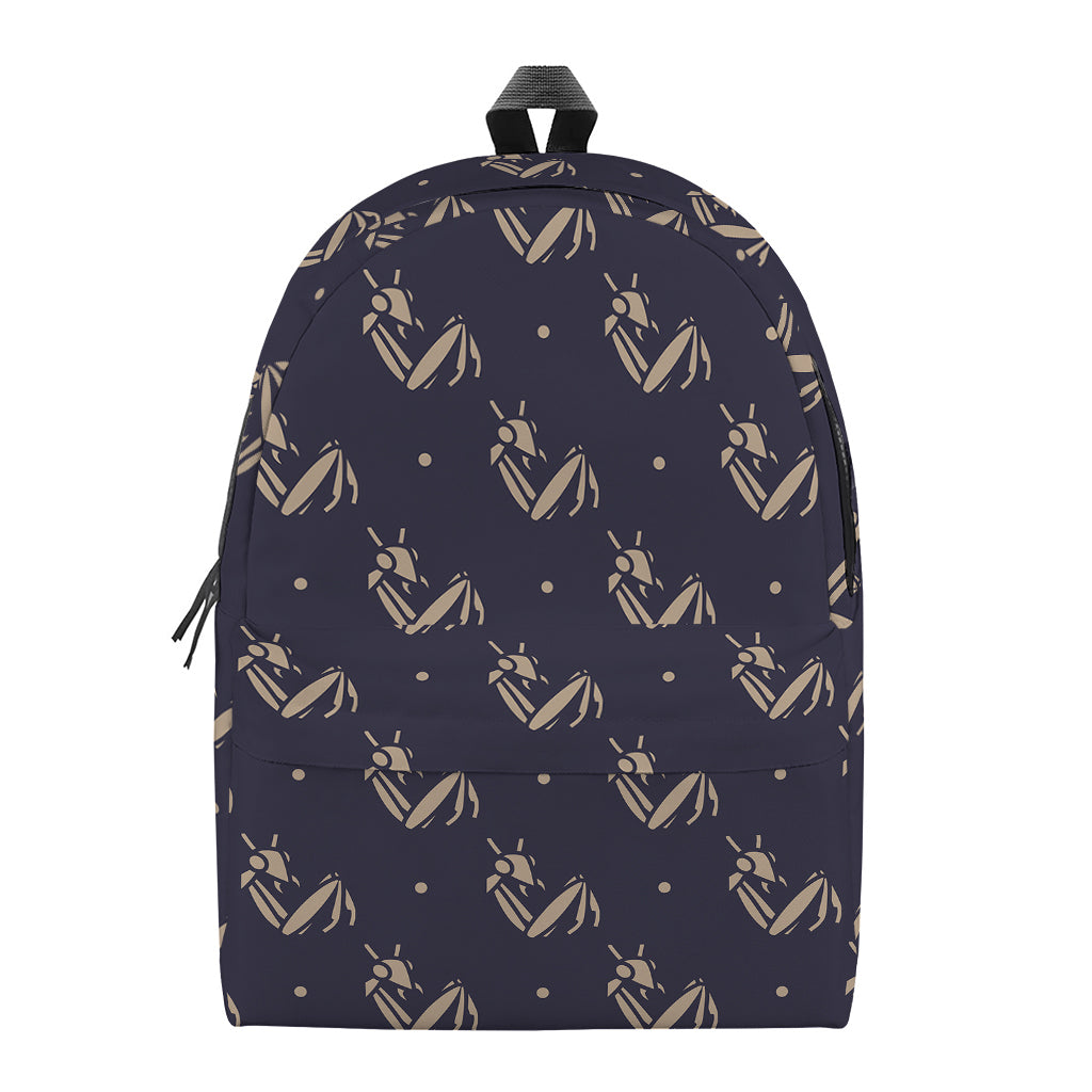 Blue And Beige Mantis Pattern Print Backpack