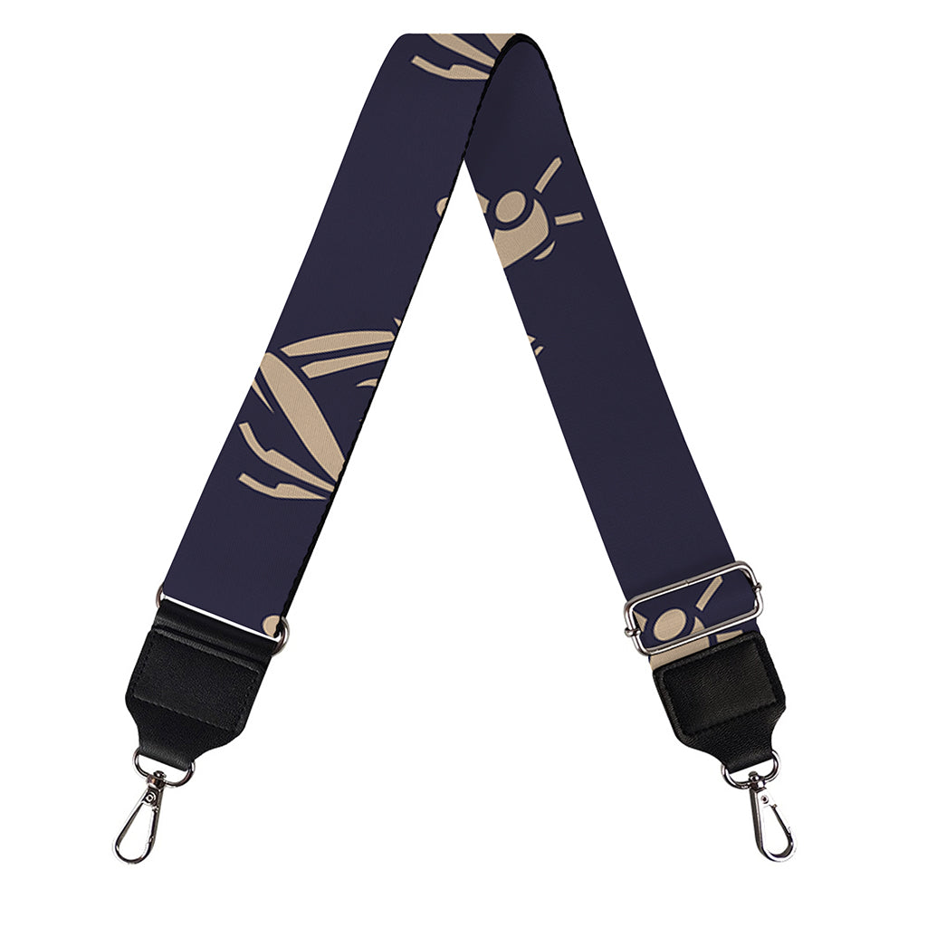 Blue And Beige Mantis Pattern Print Bag Strap