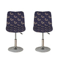 Blue And Beige Mantis Pattern Print Bar Stool Covers