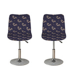 Blue And Beige Mantis Pattern Print Bar Stool Covers