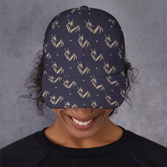 Blue And Beige Mantis Pattern Print Baseball Cap
