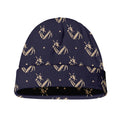 Blue And Beige Mantis Pattern Print Beanie