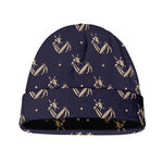 Blue And Beige Mantis Pattern Print Beanie