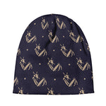 Blue And Beige Mantis Pattern Print Beanie