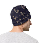 Blue And Beige Mantis Pattern Print Beanie