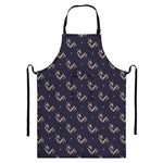 Blue And Beige Mantis Pattern Print Bib Apron With Pocket
