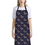 Blue And Beige Mantis Pattern Print Bib Apron With Pocket