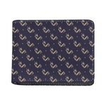 Blue And Beige Mantis Pattern Print Bifold Wallet