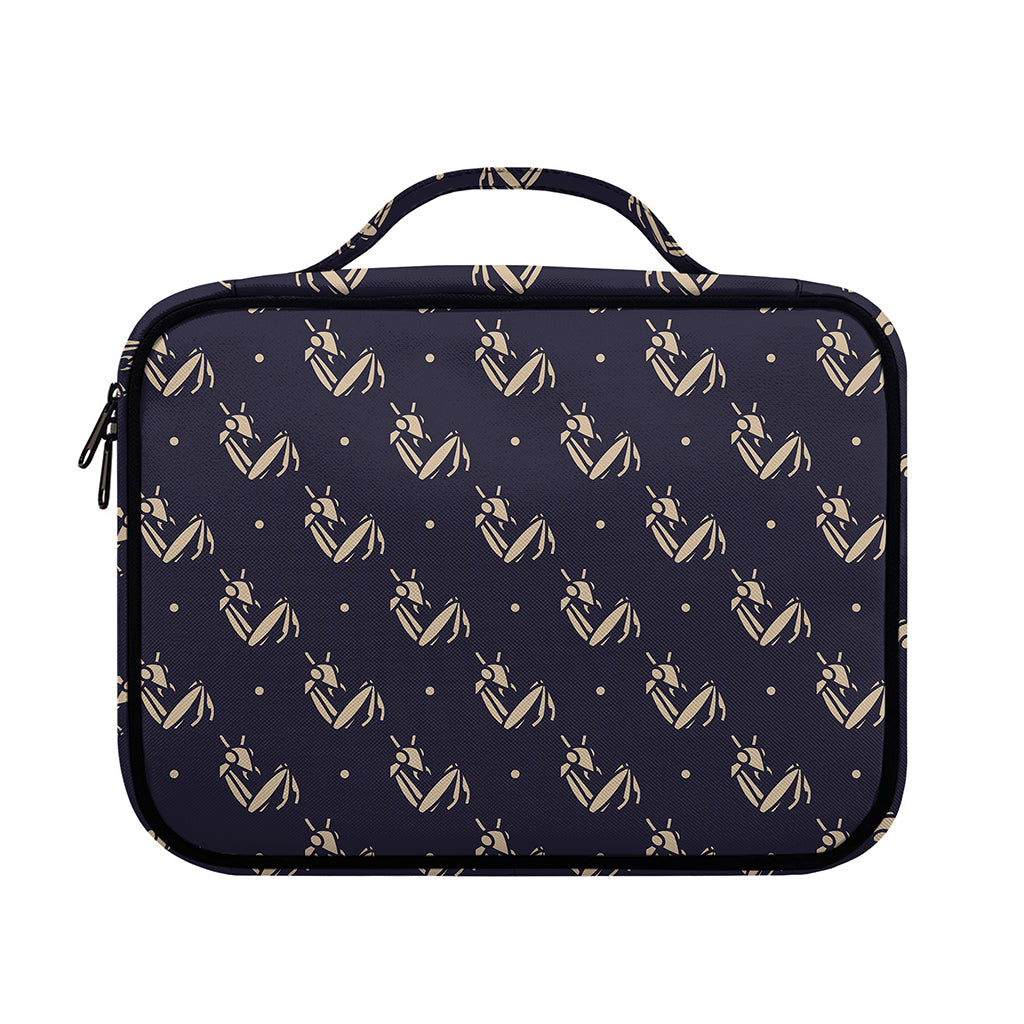 Blue And Beige Mantis Pattern Print Briefcase Bible Bag