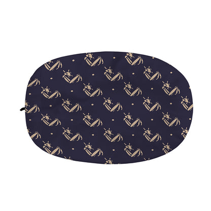 Blue And Beige Mantis Pattern Print Car Side Mirror Covers