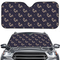 Blue And Beige Mantis Pattern Print Car Windshield Sun Shade