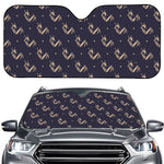 Blue And Beige Mantis Pattern Print Car Windshield Sun Shade