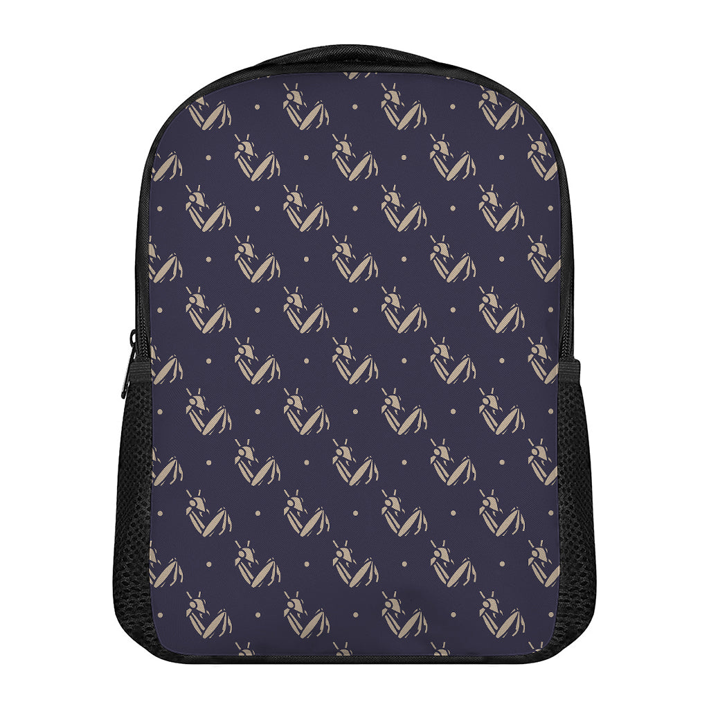 Blue And Beige Mantis Pattern Print Casual Backpack