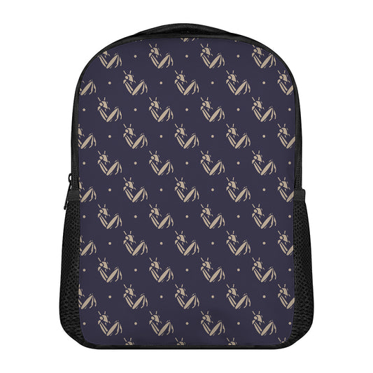 Blue And Beige Mantis Pattern Print Casual Backpack