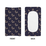 Blue And Beige Mantis Pattern Print Changing Pad Cover