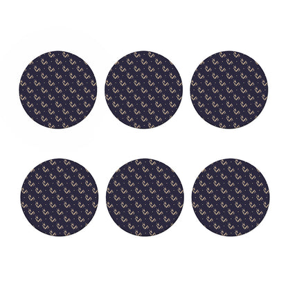Blue And Beige Mantis Pattern Print Coaster Set