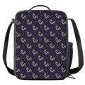 Blue And Beige Mantis Pattern Print Crossbody Lunch Bag
