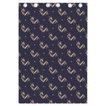 Blue And Beige Mantis Pattern Print Curtain