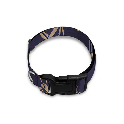 Blue And Beige Mantis Pattern Print Dog Collar