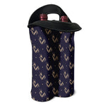 Blue And Beige Mantis Pattern Print Double Neoprene Wine Tote