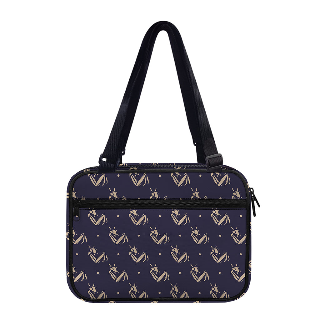 Blue And Beige Mantis Pattern Print Double Strap Bible Bag