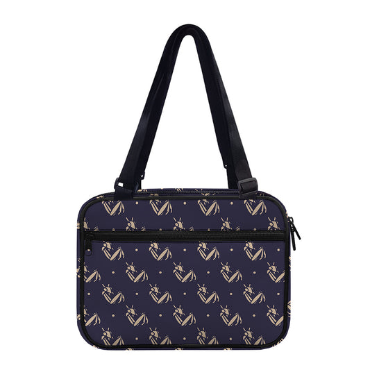Blue And Beige Mantis Pattern Print Double Strap Bible Bag