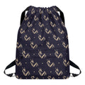 Blue And Beige Mantis Pattern Print Drawstring Backpack