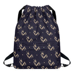 Blue And Beige Mantis Pattern Print Drawstring Backpack