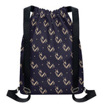 Blue And Beige Mantis Pattern Print Drawstring Backpack