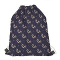 Blue And Beige Mantis Pattern Print Drawstring Bag