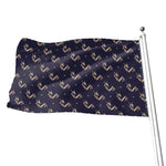 Blue And Beige Mantis Pattern Print Flag