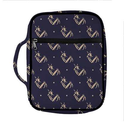 Blue And Beige Mantis Pattern Print Front Pocket Bible Bag