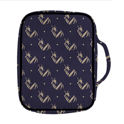 Blue And Beige Mantis Pattern Print Front Pocket Bible Bag