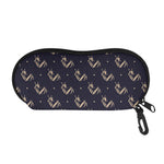 Blue And Beige Mantis Pattern Print Glasses Case