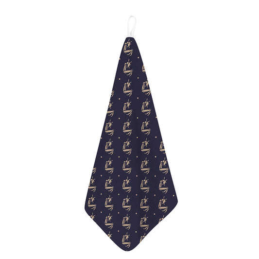 Blue And Beige Mantis Pattern Print Hand Towel