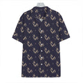 Blue And Beige Mantis Pattern Print Hawaiian Shirt