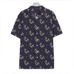Blue And Beige Mantis Pattern Print Hawaiian Shirt